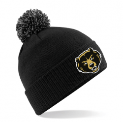 Bonnet pompom noir GRIZZLYS